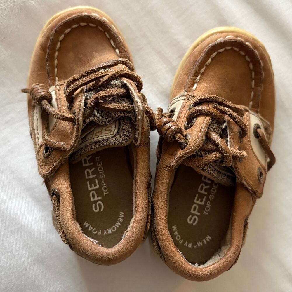 Sperry Brown Top-Side Toddler Boat Shoes Sz 5M Church Dress Up Shoes